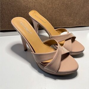 Just Cavalli Beige Heeled Mules Sz 7